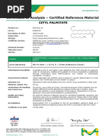 Certificate of Analysis - Certified Reference Material: Cetyl Palmitate