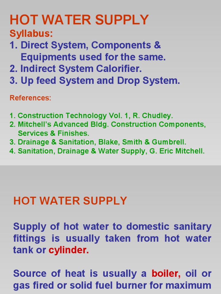 Hot Water Supply Systems Overview | PDF | Water Heating | Boiler