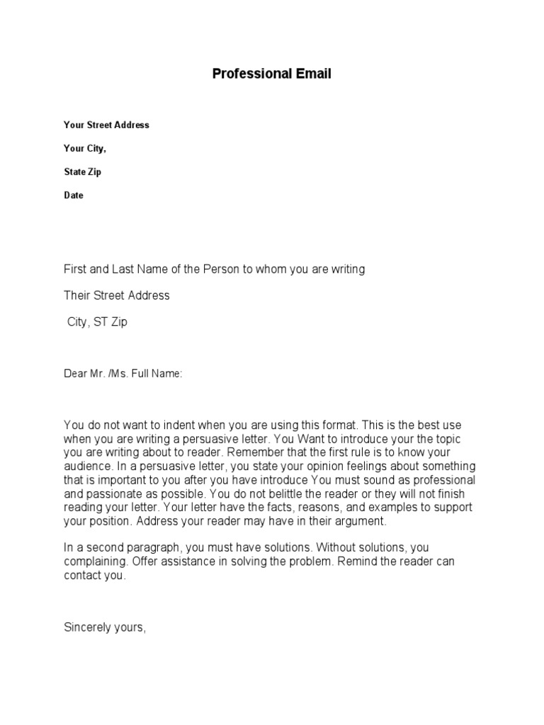 How to Write a Professional Email | PDF