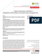 Coloration of Provisional Restoration Materials: A Comparison of The Effects of Mouth Rinses and Green Tea