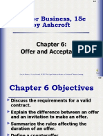 Law For Business, 15e by Ashcroft: Offer and Acceptance
