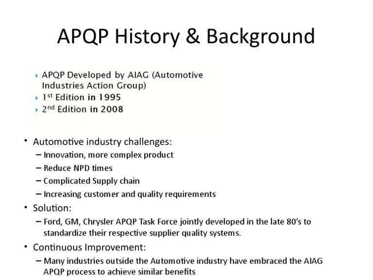 APQP History and Industry Impact | PDF