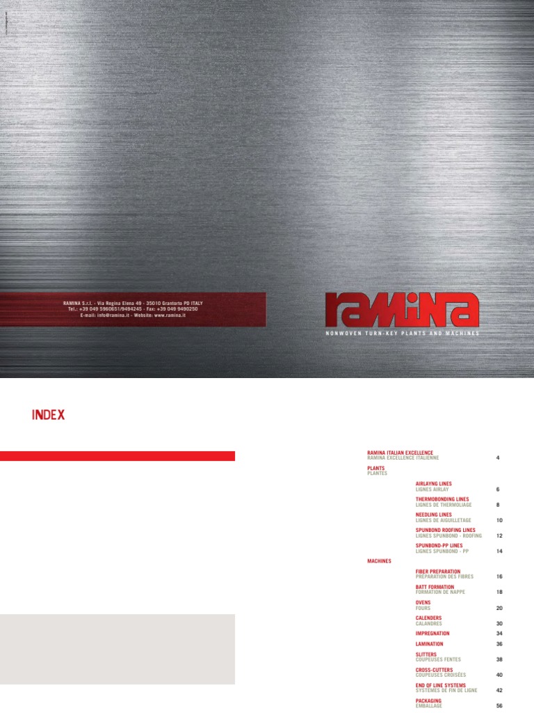 Solutions de machines non-tissées Ramina | PDF | Les textiles | Matériaux