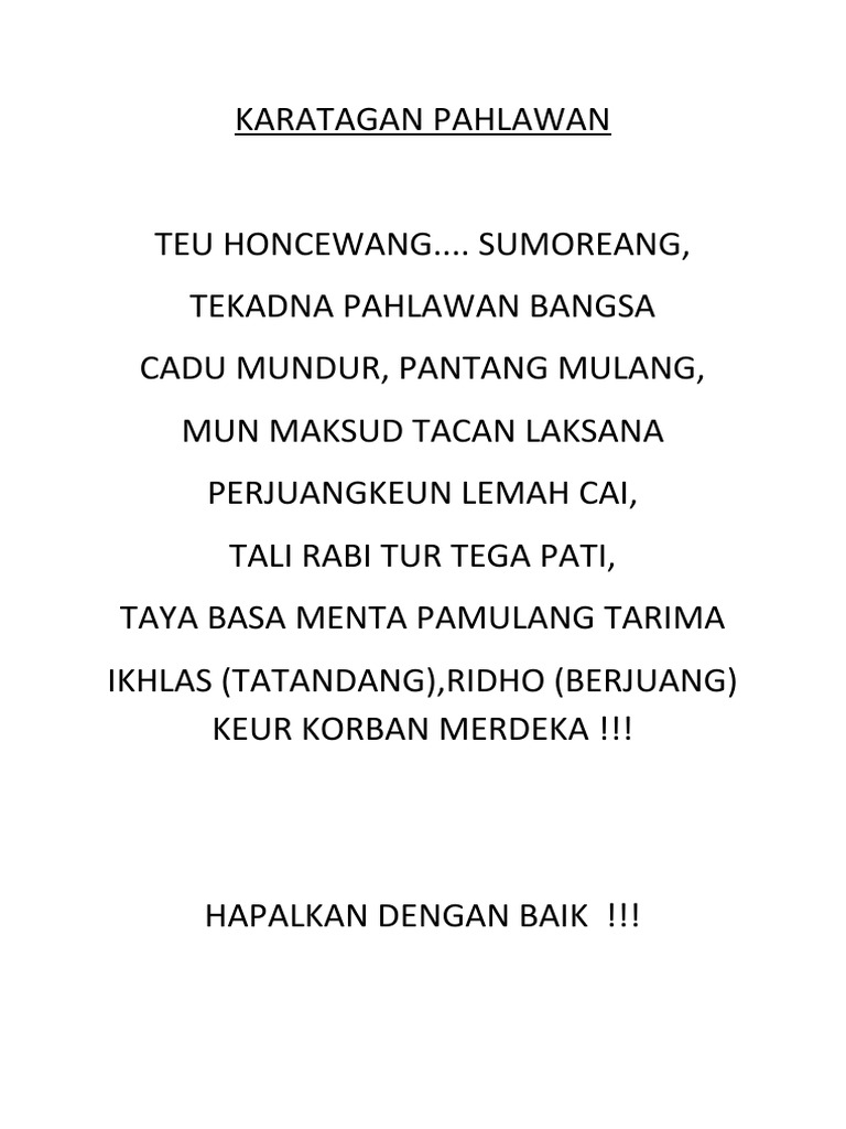 Karatagan Pahlawan | PDF