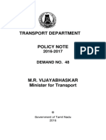 Transport Department: Government of Tamil Nadu 2016