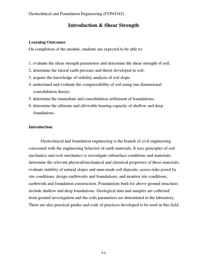 Geotechnical Engineering: Shear Strength | PDF | Geotechnical ...