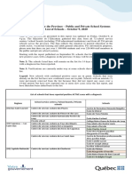 Quebec Schools With Confirmed Cases of COVID-19