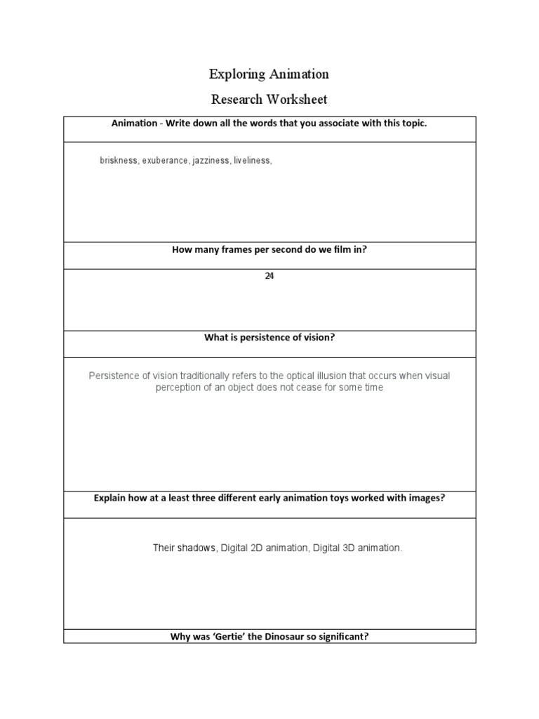 Animation Handout | PDF