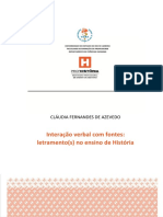 Interação Verbal Com Fontes: Letramento(s) No Ensino de História