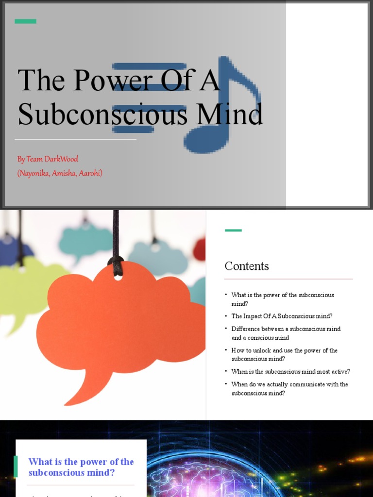 The Power of A Subconscious Mind | PDF | Consciousness | Mind