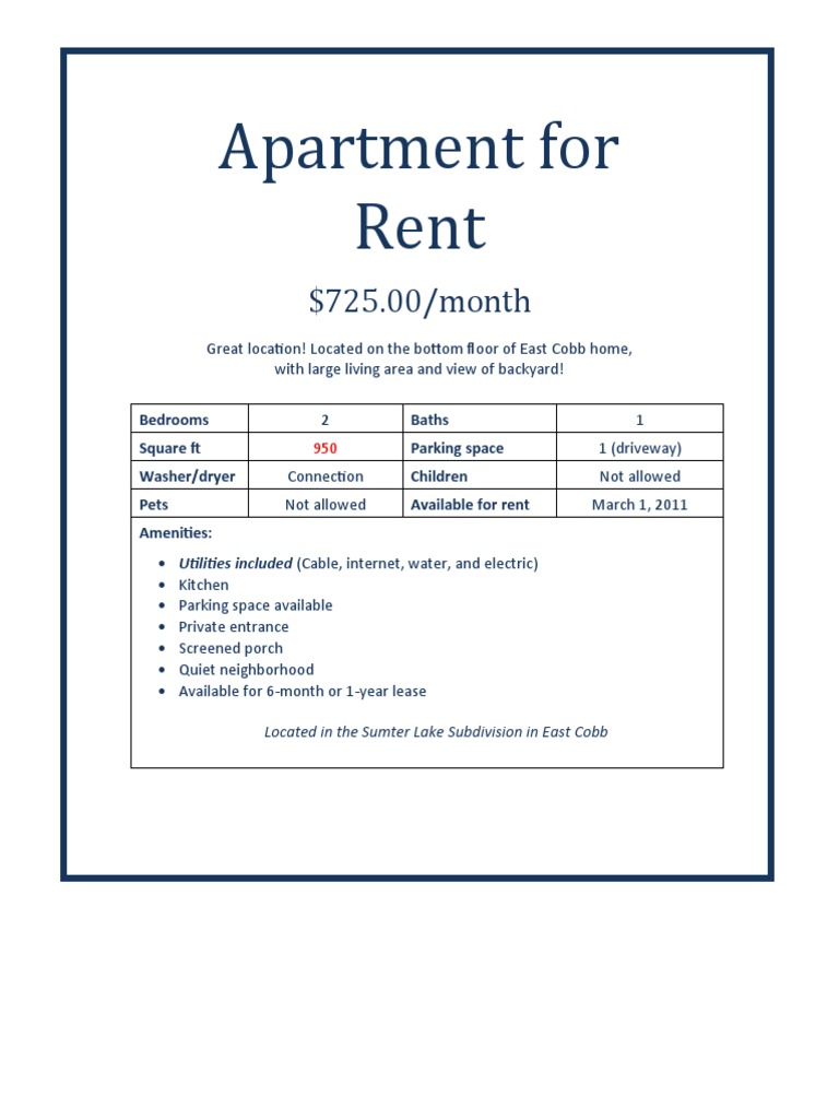 Apartment For Rent | PDF | Home & Garden