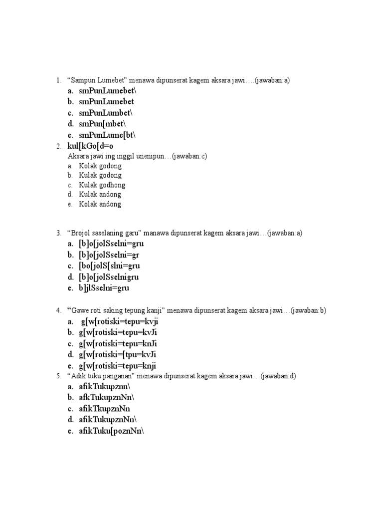 Soal Aksara Jawa