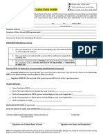 HOTELS Guest Health Declaration Form A4 PDF