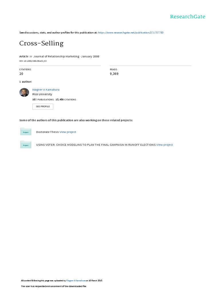Cross-Selling Strategies for CRM Success | PDF | Customer Relationship ...