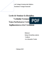 Sarbatoarea Corturilor Si Inplimentarea Ei in Crestinism