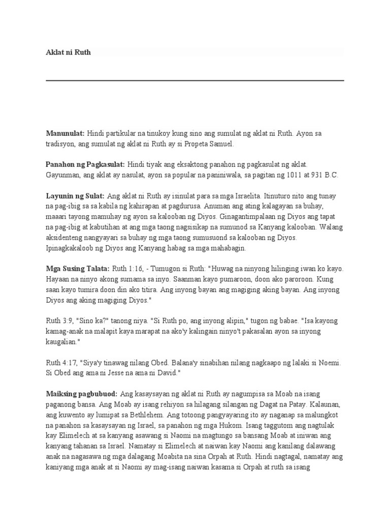 Book of Ruth | PDF