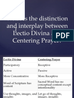 What Is The Distinction and Interplay Between Lectio Divina and Centering Prayer?