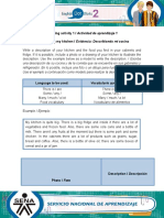 Learning Activity 1 / Actividad de Aprendizaje 1 Evidence: Describing My Kitchen / Evidencia: Describiendo Mi Cocina