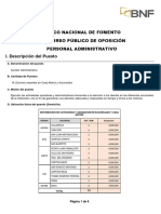 Concurso BNF 15 puestos auxiliar administrativo