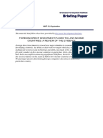 Foreign Direct Investment Flows To Low-Income Countries: A Review of The Evidence