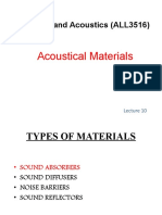 Lighting and Acoustics (ALL3516) : Acoustical Materials