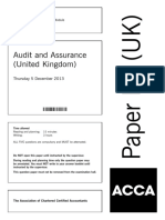 Audit and Assurance (United Kingdom) : Thursday 5 December 2013