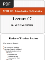 MTH 161: Introduction To Statistics: Dr. Mumtaz Ahmed