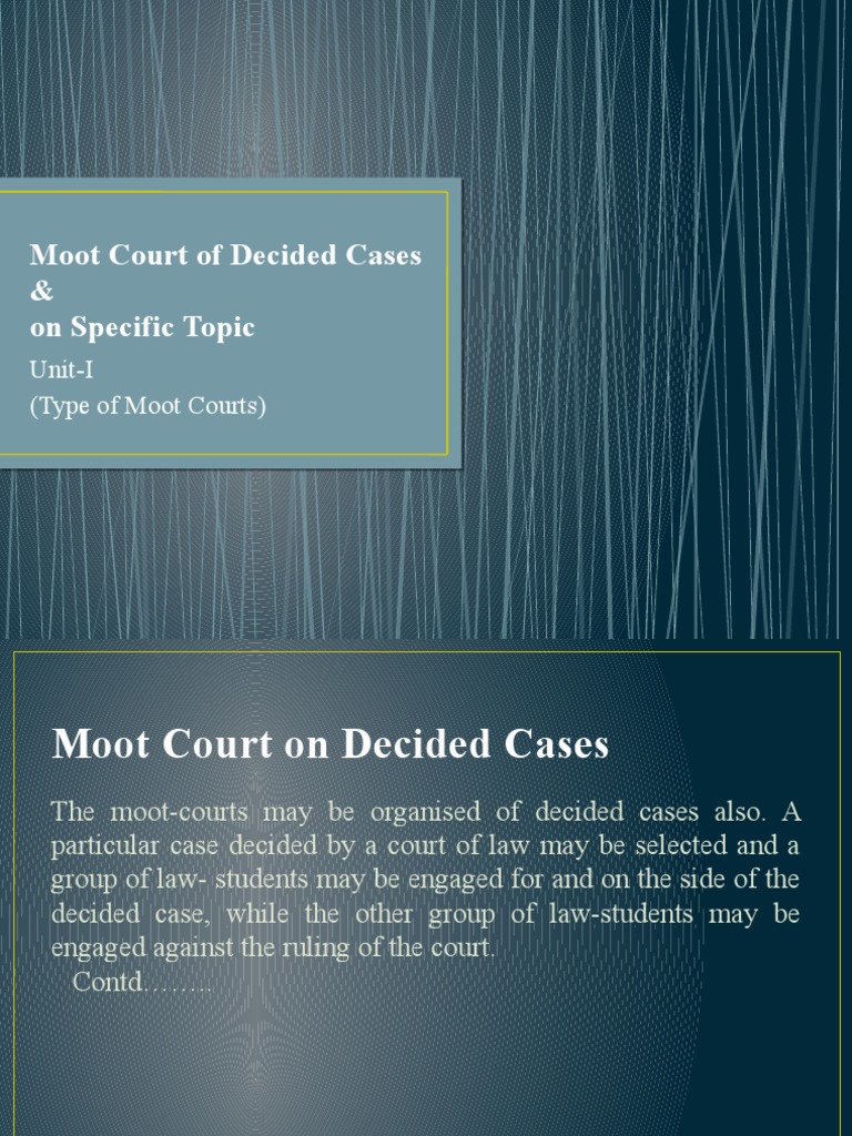 Moot Court of Decided Cases PDF Moot Court of Decided Cases PDF