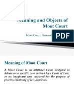 Meaning and Objects of Moot Court