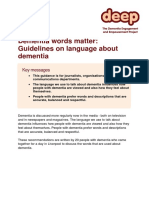 Dementia Words Matter: Guidelines On Language About Dementia