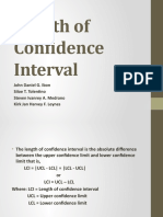 Length of Confidence Interval: John Daniel G. Ibon Siloe T. Tolentino Steven Ivanrey A. Medrano Kirk Jan Harvey F. Leynes