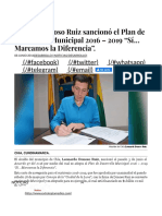 Alcalde Donoso Ruiz Sancionó El Plan de Desarrollo Municipal 2016 - 2019 "Sí Marcamos La Diferencia". - Extrategia Medios