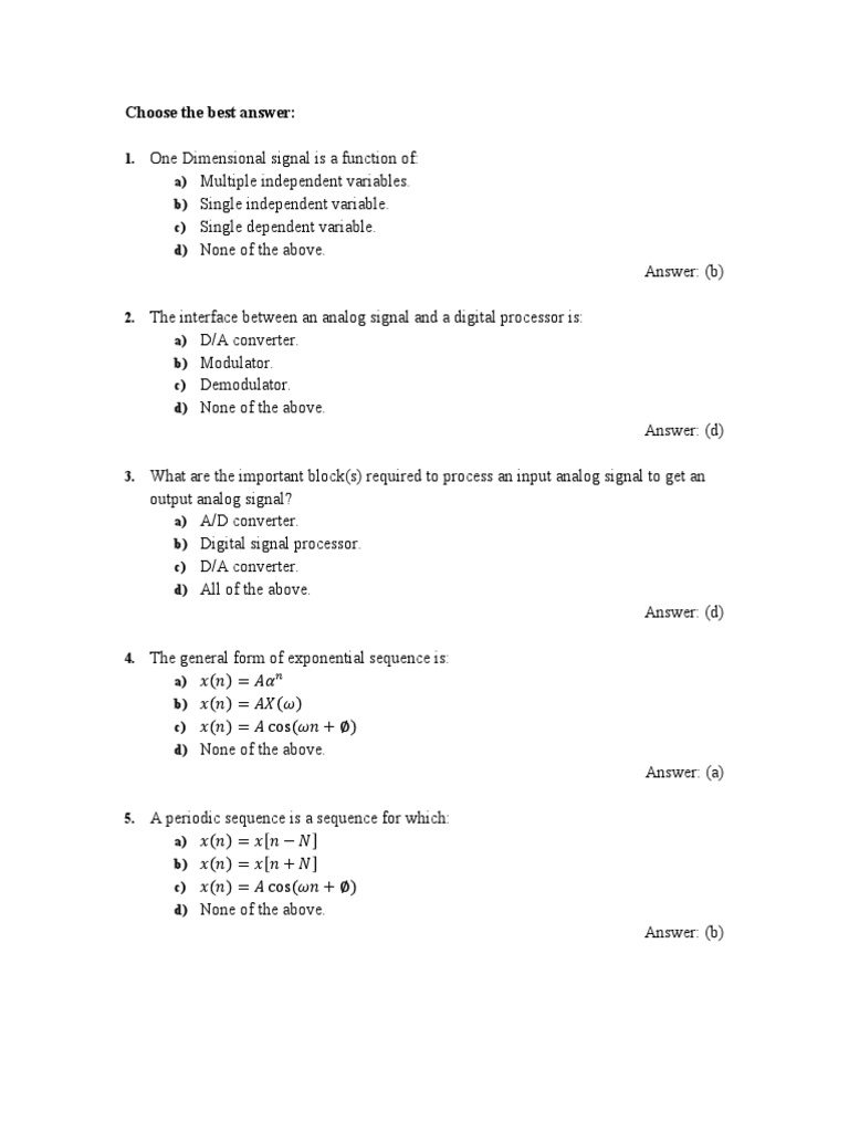 Mcqs Discrete Fourier Transform Telecommunications