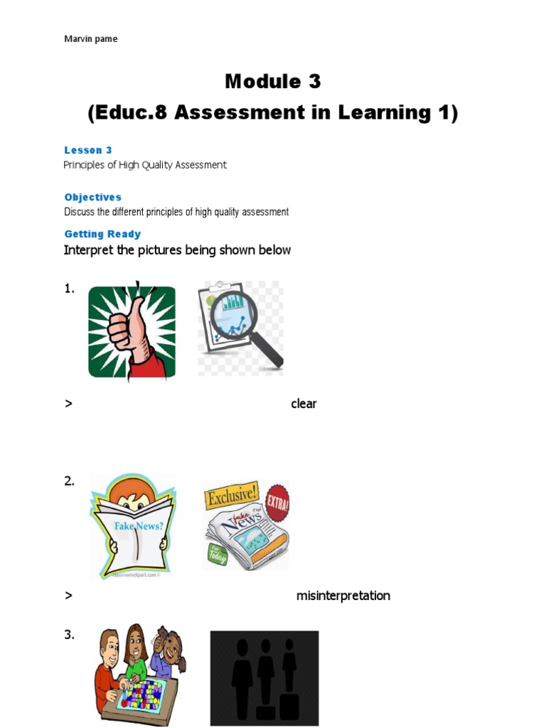 Principles of High Quality Assessment | PDF | Educational Assessment ...