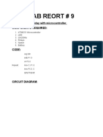 Lab Reort # 9: TITLE: Interface Relay With Microcontroller. Components Required