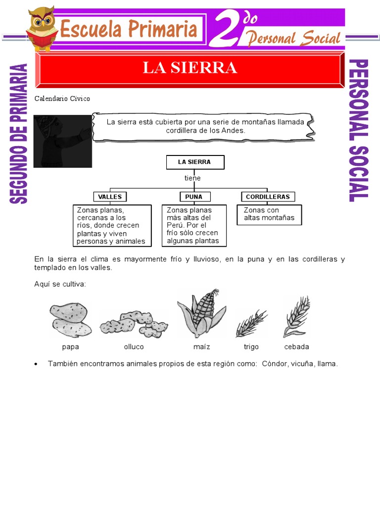 La Sierra para Segundo de Primaria | PDF