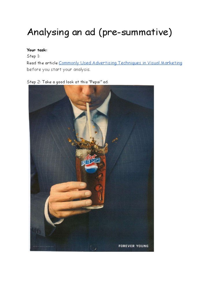 Pepsi Ad Analysis Guide | PDF