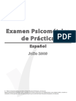 2009 Examen Psicométrico de Práctica Jul PDF