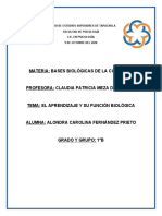 EL APRENDIZAJE Y SU FUNCIÓN BIOLÓGICA (ACFP) 09-10-2020