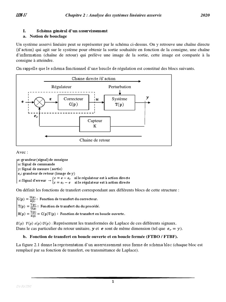 Fonction de Transfert en Boucle Ouverte PDF Automatisation — free download