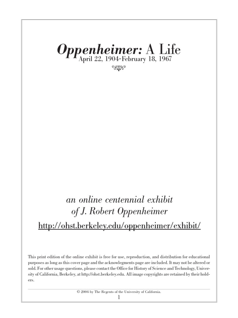 Oppenheimer PDF | PDF | Manhattan Project | Nuclear Fission
