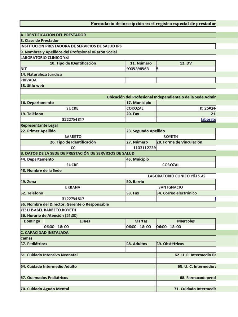 Formato de Registro Reps | PDF | Medicina CLINICA | Ciencias de la Salud
