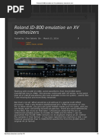 Roland JD-800 Emulation On XV Synthesizers