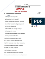 Present Simple Correção de Frases PDF