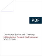 Stein - Distributive Justice and Disability. Utilitarianism Against Egalitarianism