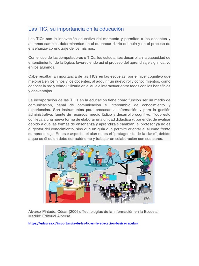 Importancia de Las TIC en La Educación | PDF