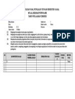 Form Kisi-Kisi Soal PTS