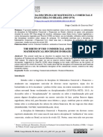 O Nascimento Da Disciplina de Matemática Comercial e Financeira No Brasil (1905-1970)