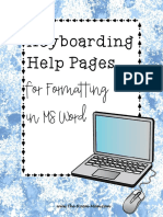 Keyboarding Help Pages For Formatting in MS Word