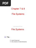 Chapter 7 & 8 File Systems: Computer Department SPIT, Piludara